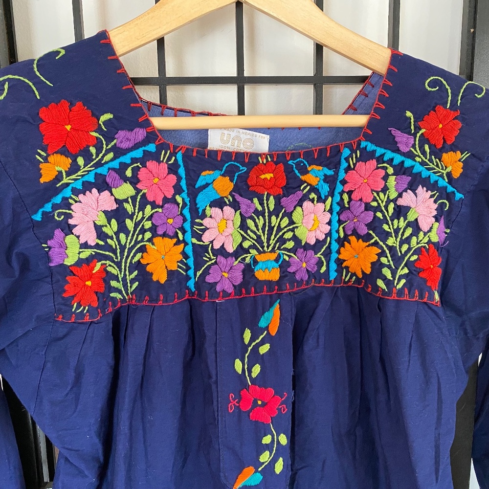 Groovy Embroidered Womans Long Sleeve Tunic Top by Uno